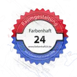 Siegel von Farbenhaft24 Raumgestaltung mit dem Satz: Ihre Zufriedenheit ist unser Erfolg